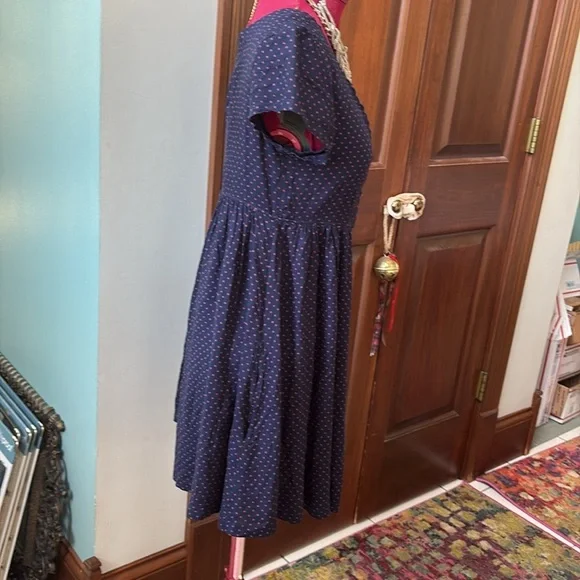 Denim & supply Ralph Lauren dress button-down V-neck mini dress navy /red stars - Picture 6 of 10